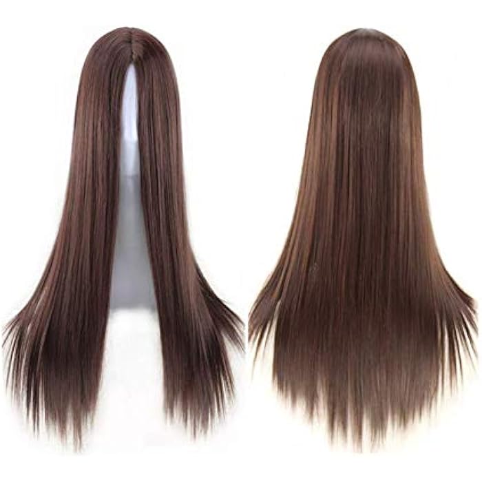 DILLARDS In The Middle Of The Bangs Hair Curtain Long Straight Hair Repair Face Wig - Image 1